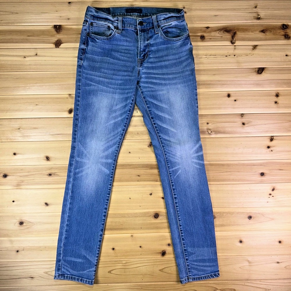 Aeropostale Jeans Womens 29 Skinny Whisker Wash Mid Rise Denim Blue Jeans
